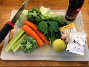 misosuppe med grøntsager